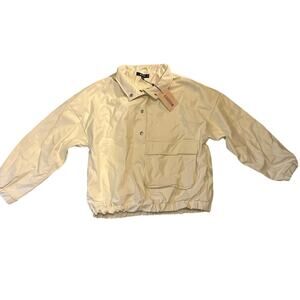 Missguided Windbreaker Jacket - White - Size: 8 - Soft light faux Leather